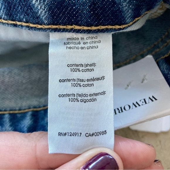 We Wore What Danielle High Rise Straight Leg Distressed Jeans Size 31 NWT EB - Picture 9 of 16